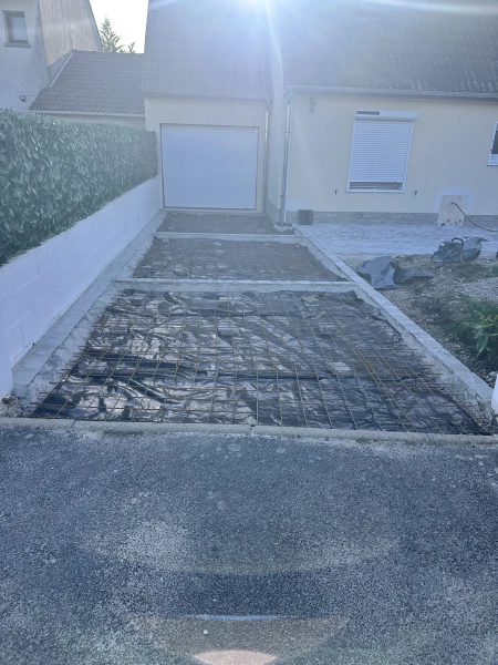 preparation avant pose de pavé et beton desactivé