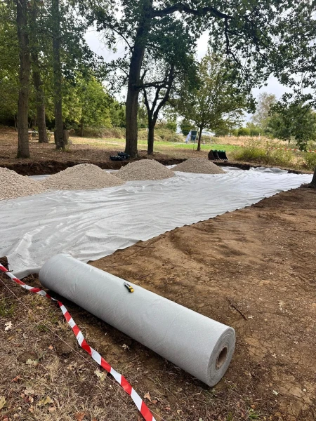 pose geotextile